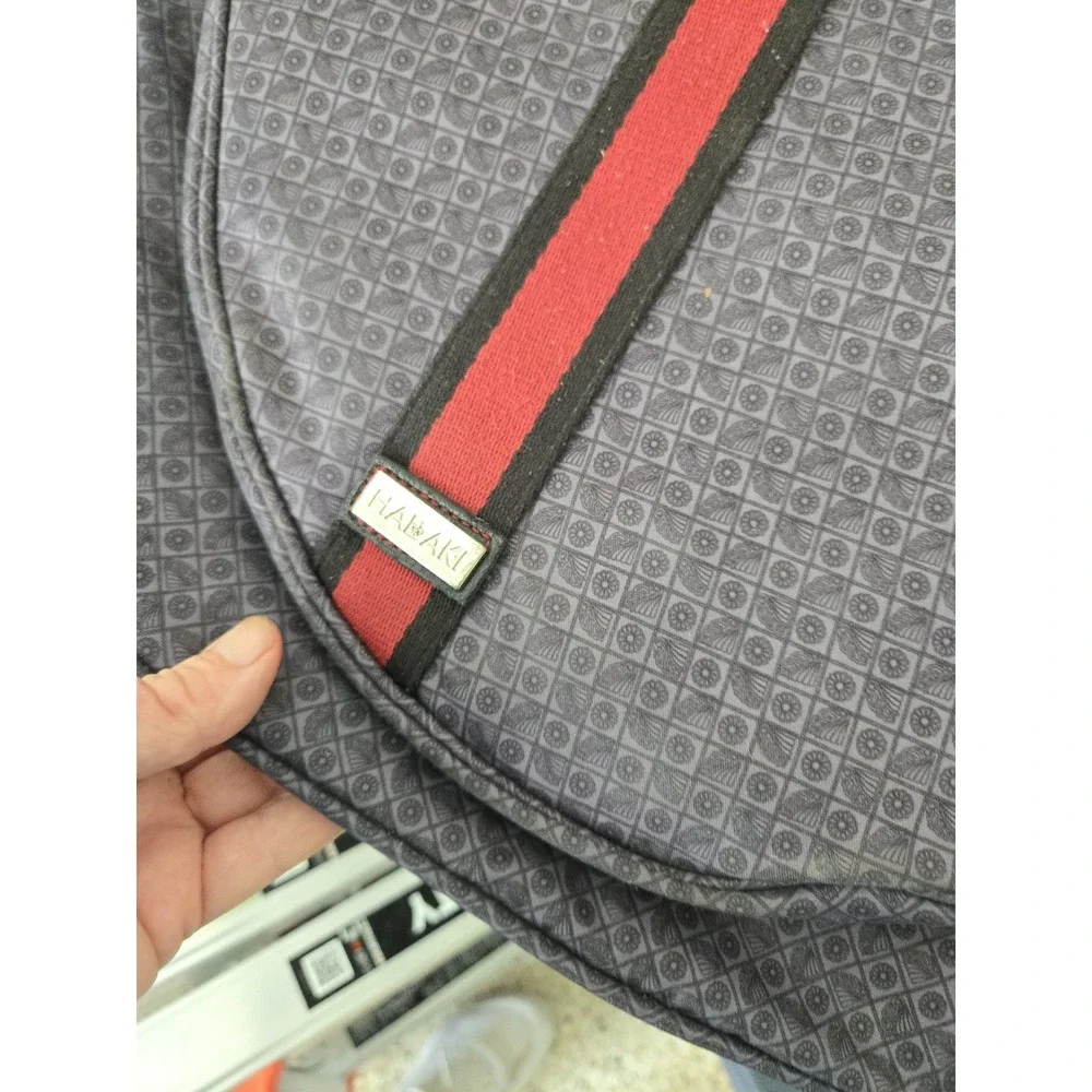 Hadaki Bag Tennis Racket Sportd Paddle Retro Gray Red Floral Lining Compartments
